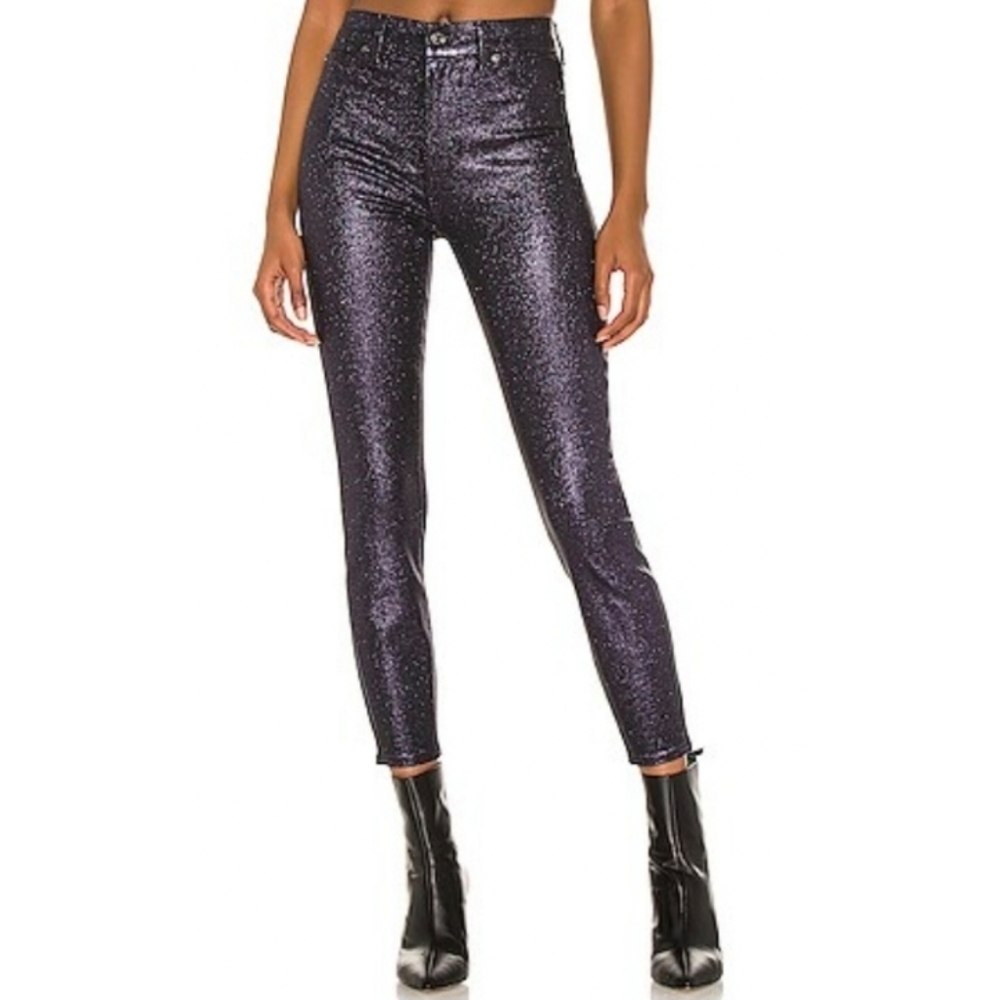 7 for all Mankind High Waist Ankle Skinny Sparkle Jeans